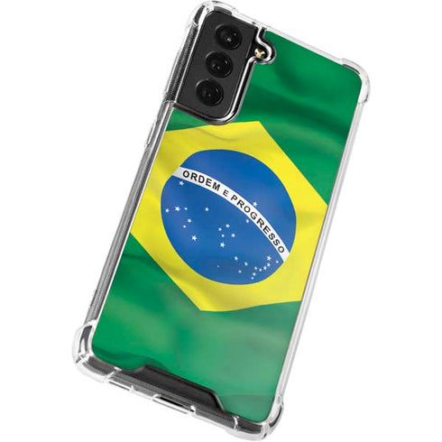 Brazil Flag Galaxy S21 FE Clear Case